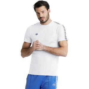 Arena Mens Arena Men’s Team T-Shirt 100% Cotton Slim Fit Short Sleeve Casual Athletic Wear(White/Black)