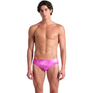 Arena Mens Arena Performance Men’s Tie-dye Swim Briefs Athletic Swimsuit Training Bathing Suit(Shocking Pink Multi)