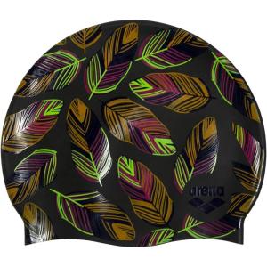 Arena Print Unisex Soft Silicone Swim Cap for Women and Men, Intensive Training Comfortable Non-Slip Long Hair Swimming Hat(Falling Leaves)