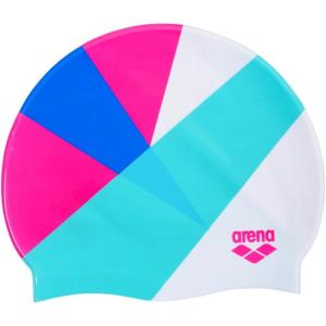 Arena Print Unisex Soft Silicone Swim Cap for Women and Men, Intensive Training Comfortable Non-Slip Long Hair Swimming Hat(Placements)