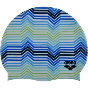 Arena Print Unisex Soft Silicone Swim Cap for Women and Men, Intensive Training Comfortable Non-Slip Long Hair Swimming Hat(Stripes)