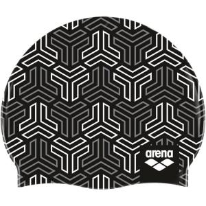 Arena Print Unisex Soft Silicone Swim Cap for Women and Men, Intensive Training Comfortable Non-Slip Long Hair Swimming Hat(X)