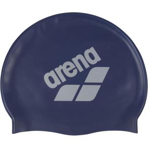 Arena Unisex Big Logo Silicone Swim Cap Women and Men Fitness Swimmers Intensive Training Durable Soft Elastic Bathing Cap(Navy/Sea Foam)