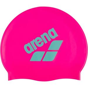 Arena Unisex Big Logo Silicone Swim Cap Women and Men Fitness Swimmers Intensive Training Durable Soft Elastic Bathing Cap(Shocking Pink/White)