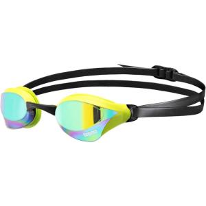 Arena Unisex Cobra Core Swipe Anti-Fog Racing Swim Goggles for Men and Women Polycarbonate Mirror/Non-Mirror Lens(Emerald/Cyber Lime)