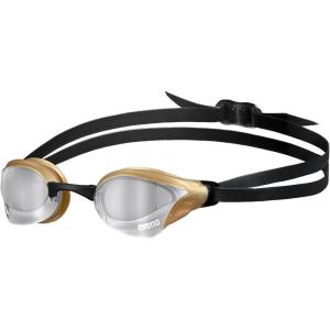 Arena Unisex Cobra Core Swipe Anti-Fog Racing Swim Goggles for Men and Women Polycarbonate Mirror/Non-Mirror Lens(Silver/Gold)