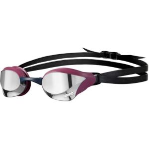 Arena Unisex Cobra Core Swipe Anti-Fog Racing Swim Goggles for Men and Women Polycarbonate Mirror/Non-Mirror Lens(Silver/Red Wine)