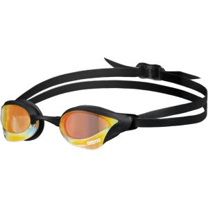 Arena Unisex Cobra Core Swipe Anti-Fog Racing Swim Goggles for Men and Women Polycarbonate Mirror/Non-Mirror Lens(Yellow Copper/Black)