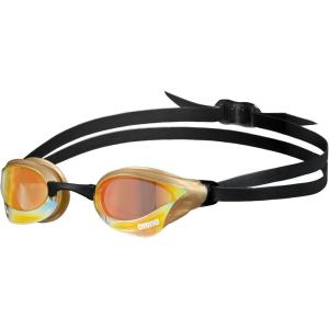 Arena Unisex Cobra Core Swipe Anti-Fog Racing Swim Goggles for Men and Women Polycarbonate Mirror/Non-Mirror Lens(Yellow Copper/Gold)