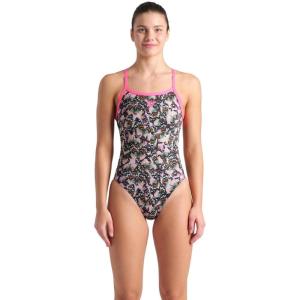 Arena Womens Arena Performance Women’s Butterflies Challenge Back Training Swimsuit Ladies Bathing Suit(Shocking Pink/Multi)