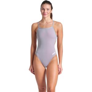 Arena Womens Solid Team Swimsuit Challenge Back MaxLife Open Back Bathing Suit Athletic Swimwear(Sea Foam/White)