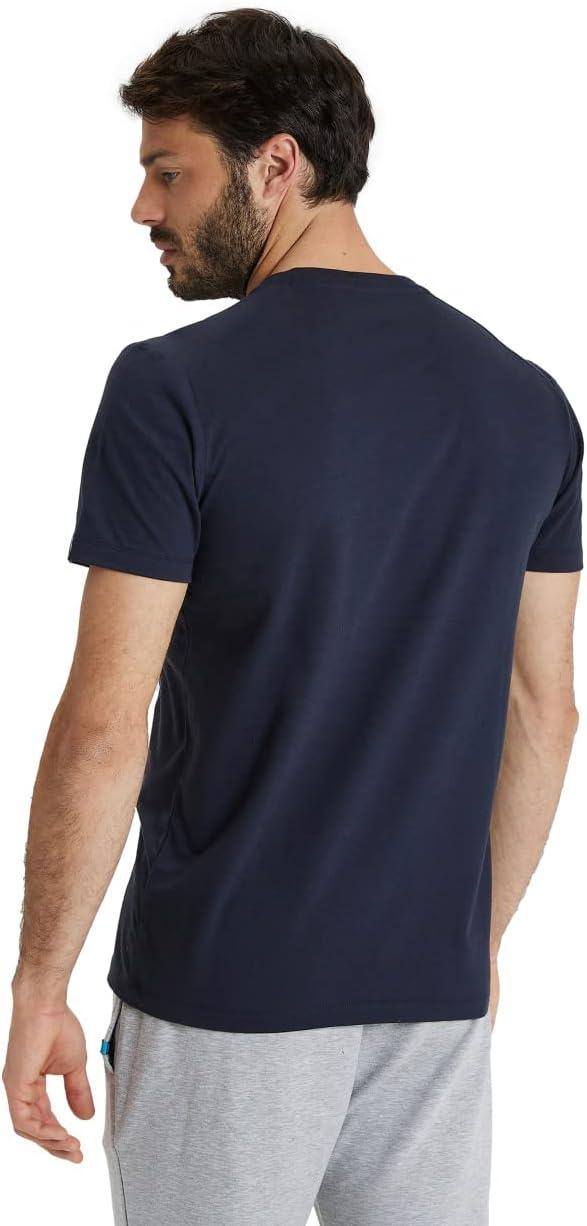 imageARENA Team Unisex Panel Cotton TShirt Short Sleeve Crew Neck Regular Fit Workout Top Mens and Womens Active TeeNavy