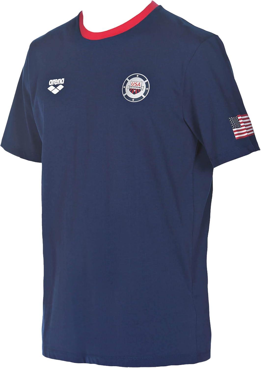 imageArena Standard Official USA Swimming National Team Unisex TShirt Medium Grey MelangeNavy SNavy Red