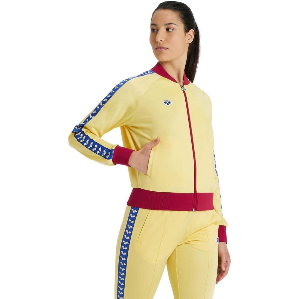 imageARENA Womens Icons Relax Iv Team Jacket FullZip Regular Fit Side Pockets RetroButterburgundy