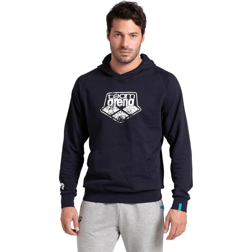 imageARENA unisexadult Arena Unisex Adults Graphic Fleece Hoodie Sweatshirt Regular Fit Front PocketNavy