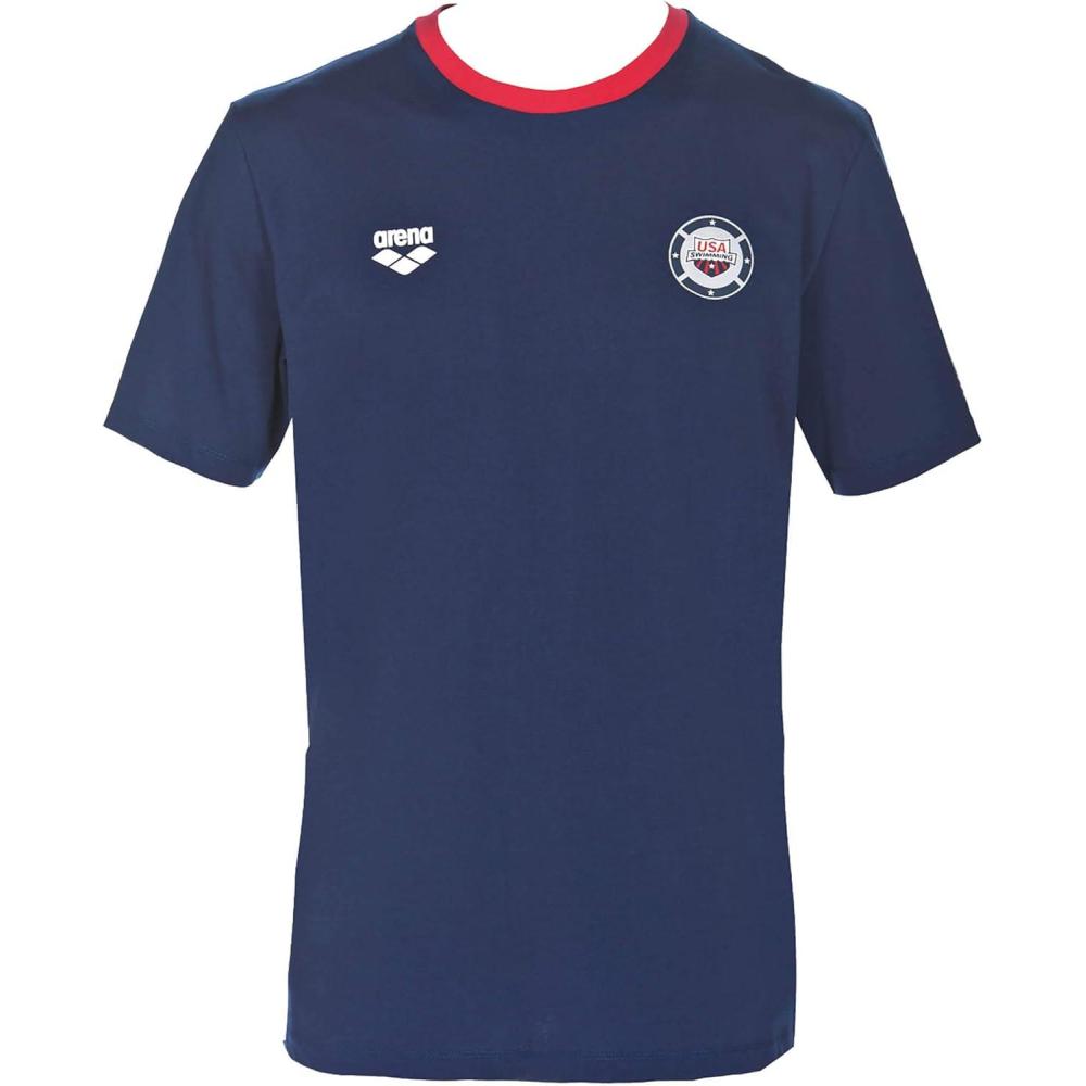 imageArena Standard Official USA Swimming National Team Unisex TShirt Medium Grey MelangeNavy SNavy Red