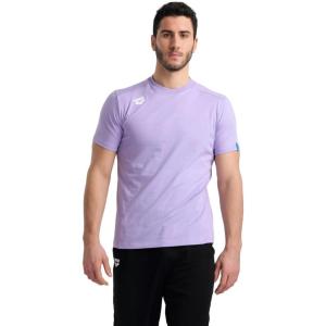 ARENA Team Unisex Panel Cotton T-Shirt Short Sleeve Crew Neck Regular Fit Workout Top Men’s and Women’s Active Tee(Lavanda)