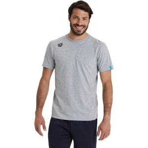 ARENA Team Unisex Panel Cotton T-Shirt Short Sleeve Crew Neck Regular Fit Workout Top Men’s and Women’s Active Tee(Medium Gray Heather)