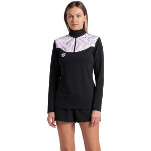ARENA Women’s Fireflow Half Zipped Long Sleeve Shirt Official Team Merchandise(Black/White)