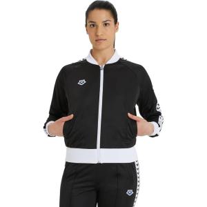 ARENA Women’s Icons Relax Iv Team Jacket Full-Zip Regular Fit Side Pockets Retro(Black-white-black)
