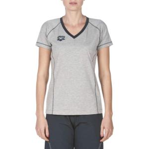 ARENA Women’s Team Line Short Sleeve T-Shirt(Medium Grey Melange)