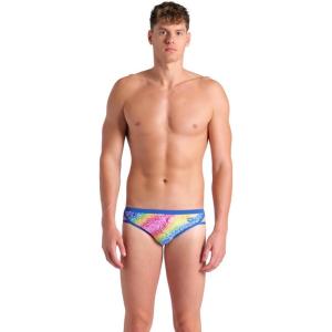 Arena Mens Arena Performance Men’s Let It Beat Collection Swim Briefs(Royal/White Multi)