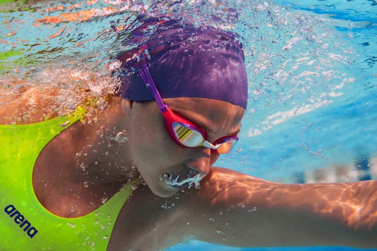 imageARENA Unisex Adult AirSpeed AntiFog Racing Swim Goggles for Men and Women Air Seals Technology for Superior ComfortYellow CopperBright CoralPlum