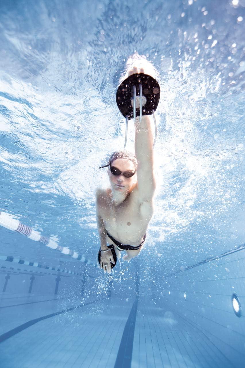 imageARENA Unisex Adult Elite Swim Hand Paddle for Technique Training Pool Equipment for MenWomen Flat Design Adjustable FitAcid Lime Black