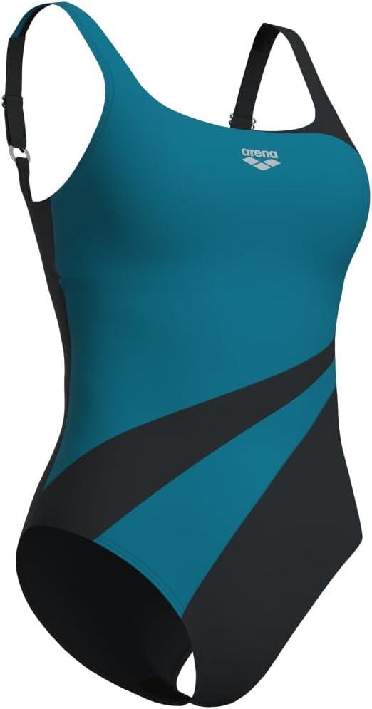 imageARENA Womens Shapewear Liliana BCup Swimsuit Tummy Control Ladies Bathing SuitNight GrayGreen Blue