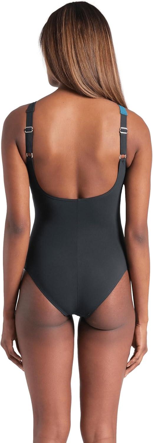 imageARENA Womens Shapewear Liliana BCup Swimsuit Tummy Control Ladies Bathing SuitNight GrayGreen Blue