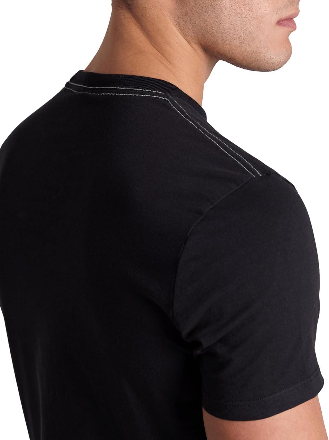 imageArena Mens Arena Mens Solid Cotton Graphic Crew Neck Leisure TShirt Casual Or AthleticBlackwe Are Planet Water