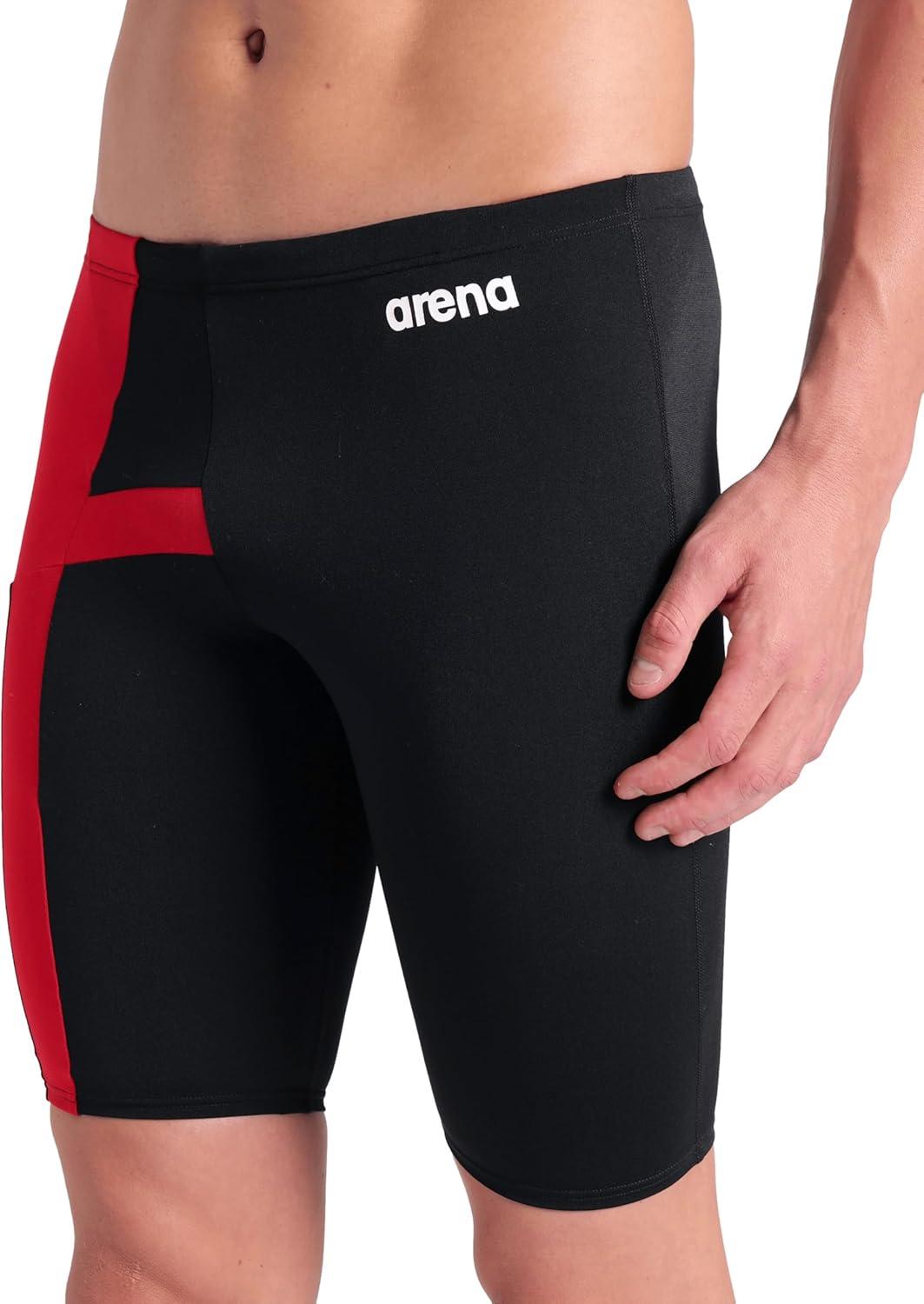 imageArena Mens Arena Performance Mens Diamond Swim Jammer Athletic Swimwear Professional SwimsuitBlackRed