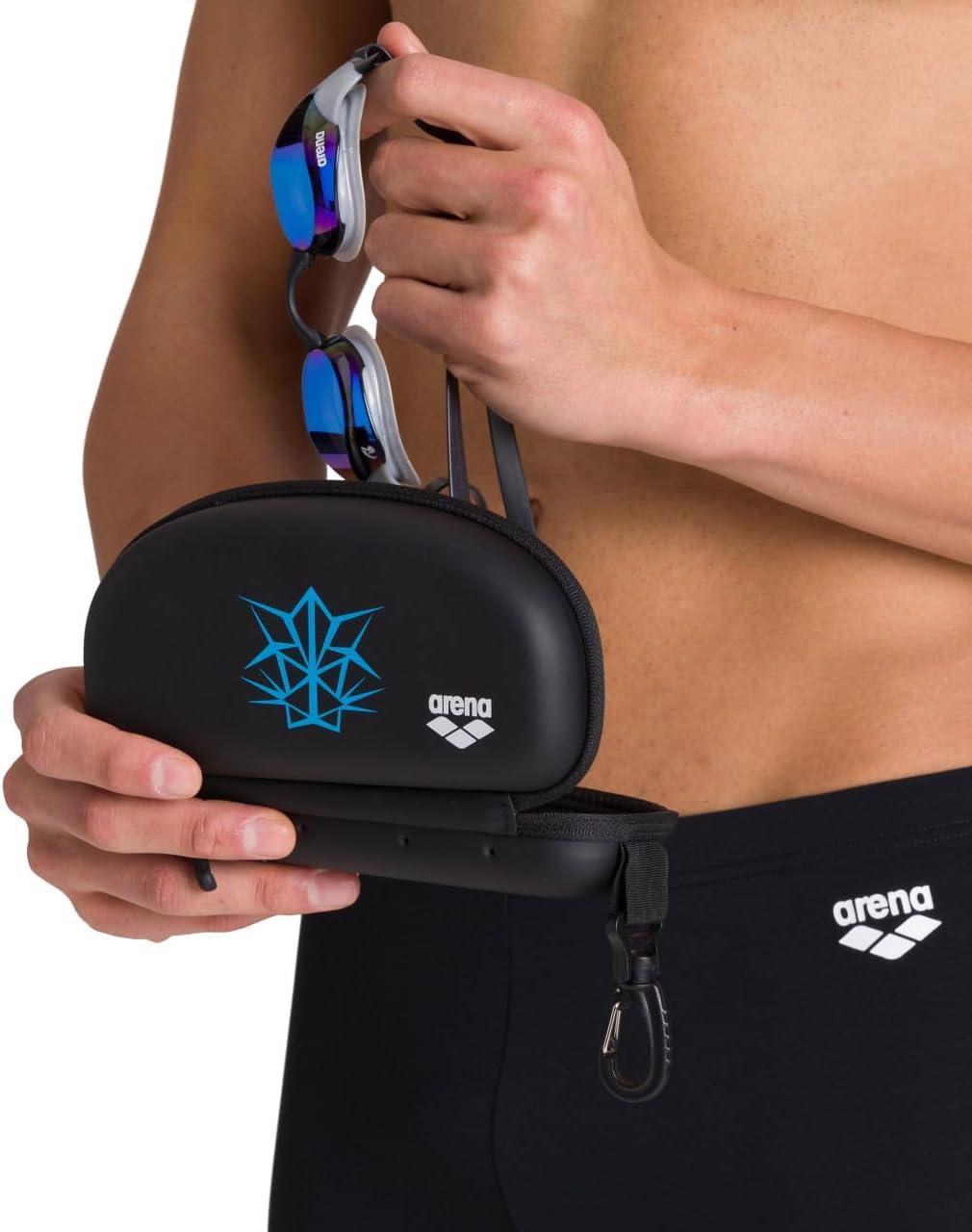 imageArena Unisex Swim Goggle Case For Swimming Goggles Protective Hardcover Carrying Case With Clip Multiple ColorsBlackSilverFluorescent Yellow