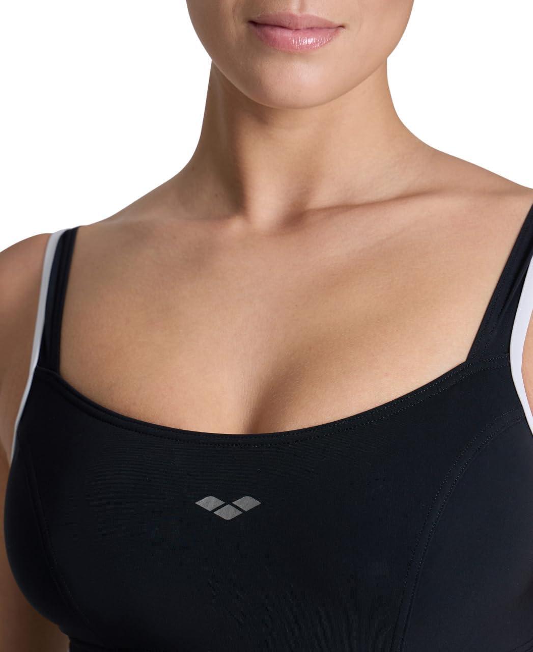 imageArena Womens Arena Shapewear Womens Makimurax R BCup Ladies Tummy Control Shaping SwimsuitBlackWhite Logo