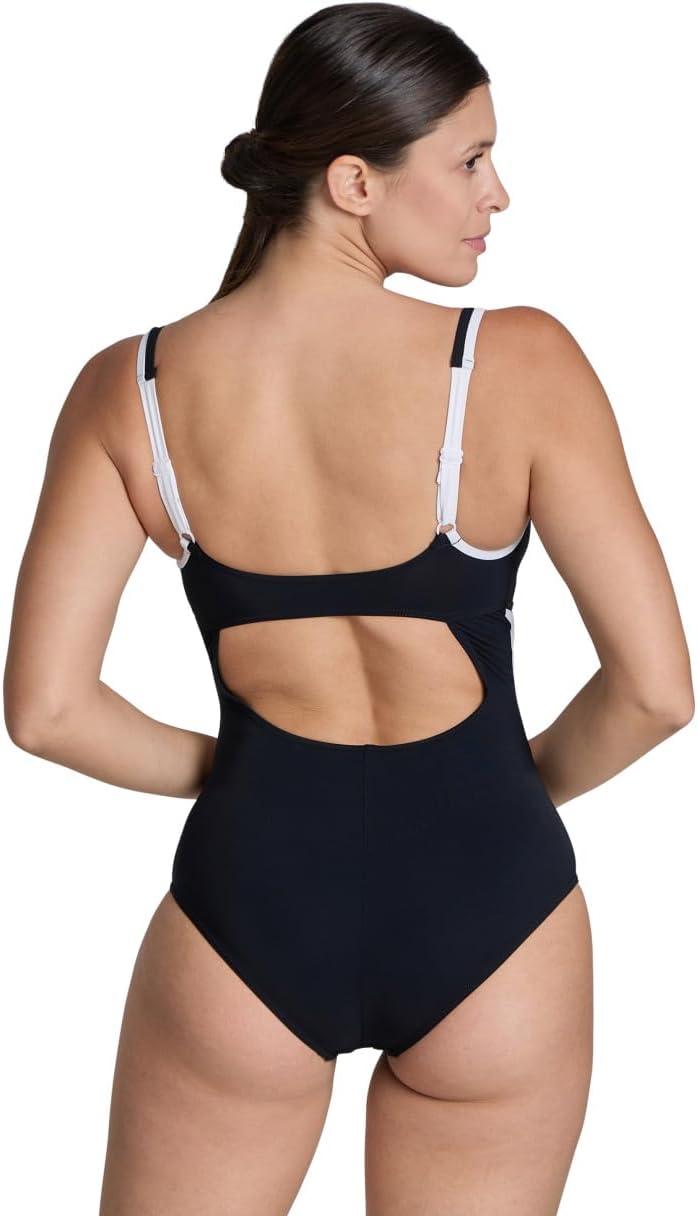 imageArena Womens Arena Shapewear Womens Makimurax R BCup Ladies Tummy Control Shaping SwimsuitBlackWhite Logo