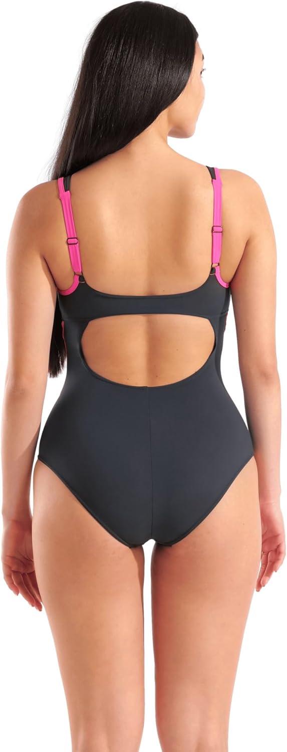 imageArena Womens Arena Shapewear Womens Makimurax R BCup Ladies Tummy Control Shaping SwimsuitNight GrayFairy Rose