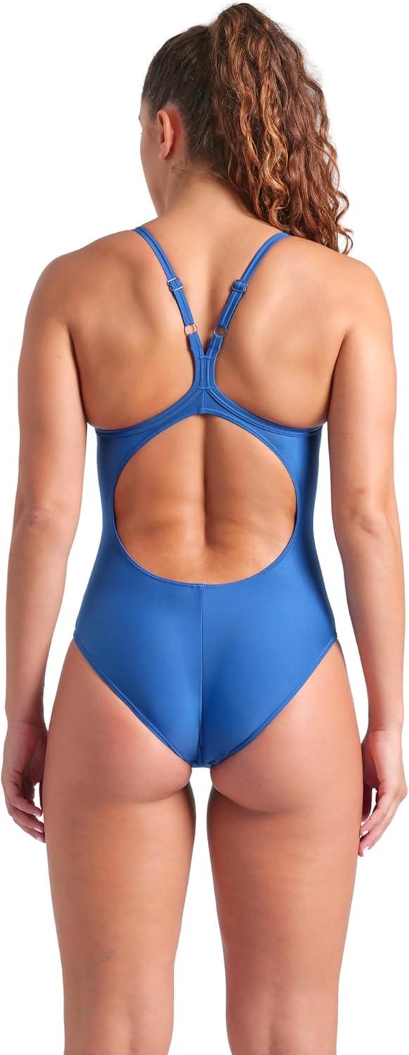 imageArena Womens Arena Womens Feel Solid Light Drop Back Swimsuit Ladies Fitness SwimwearDusty Blue