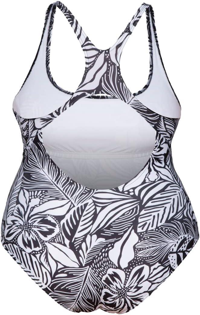 imagearena Bodylift Womens Spikes Bra Plus Size One Piece Swimsuit Swim Pro Back UV Protection Tummy Control Ladies Bathing SuitBlackmultiwhite