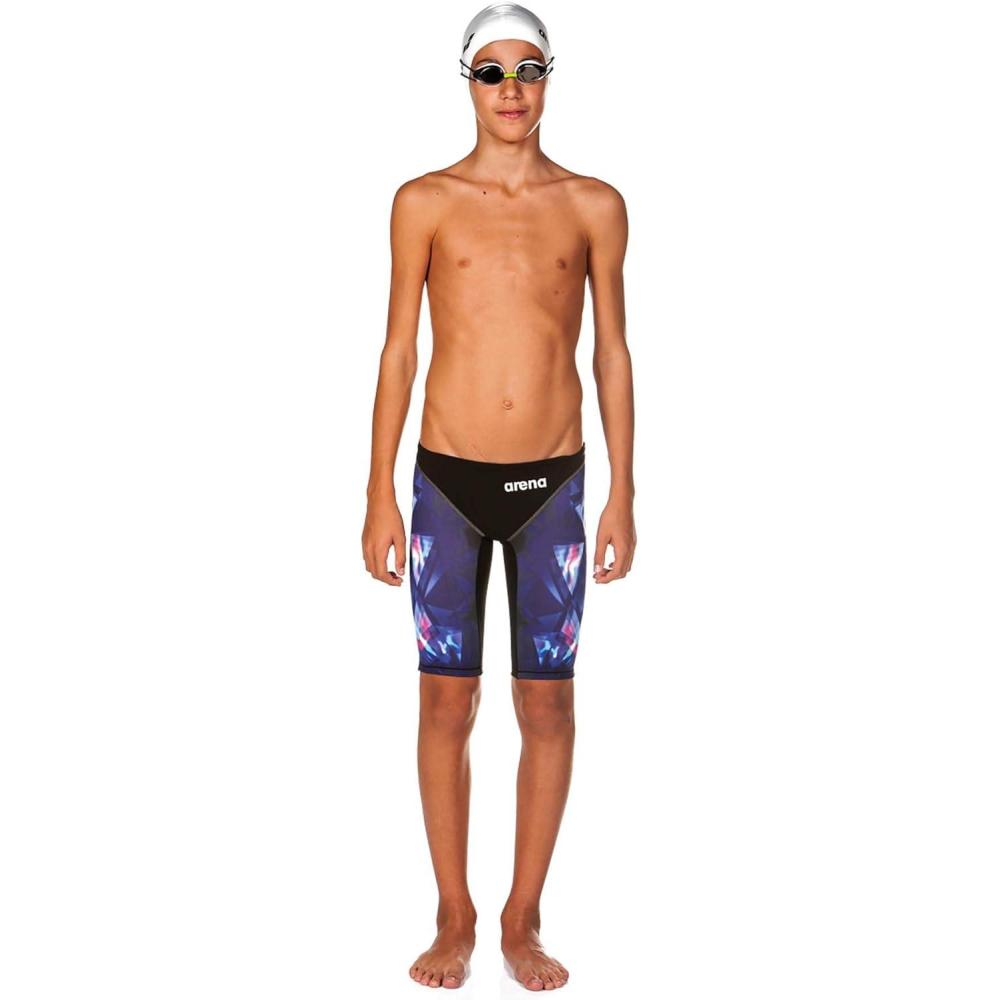 imageARENA Powerskin ST 20 Boys Jammers Youth Racing KneeLength SwimsuitLuckystar Black
