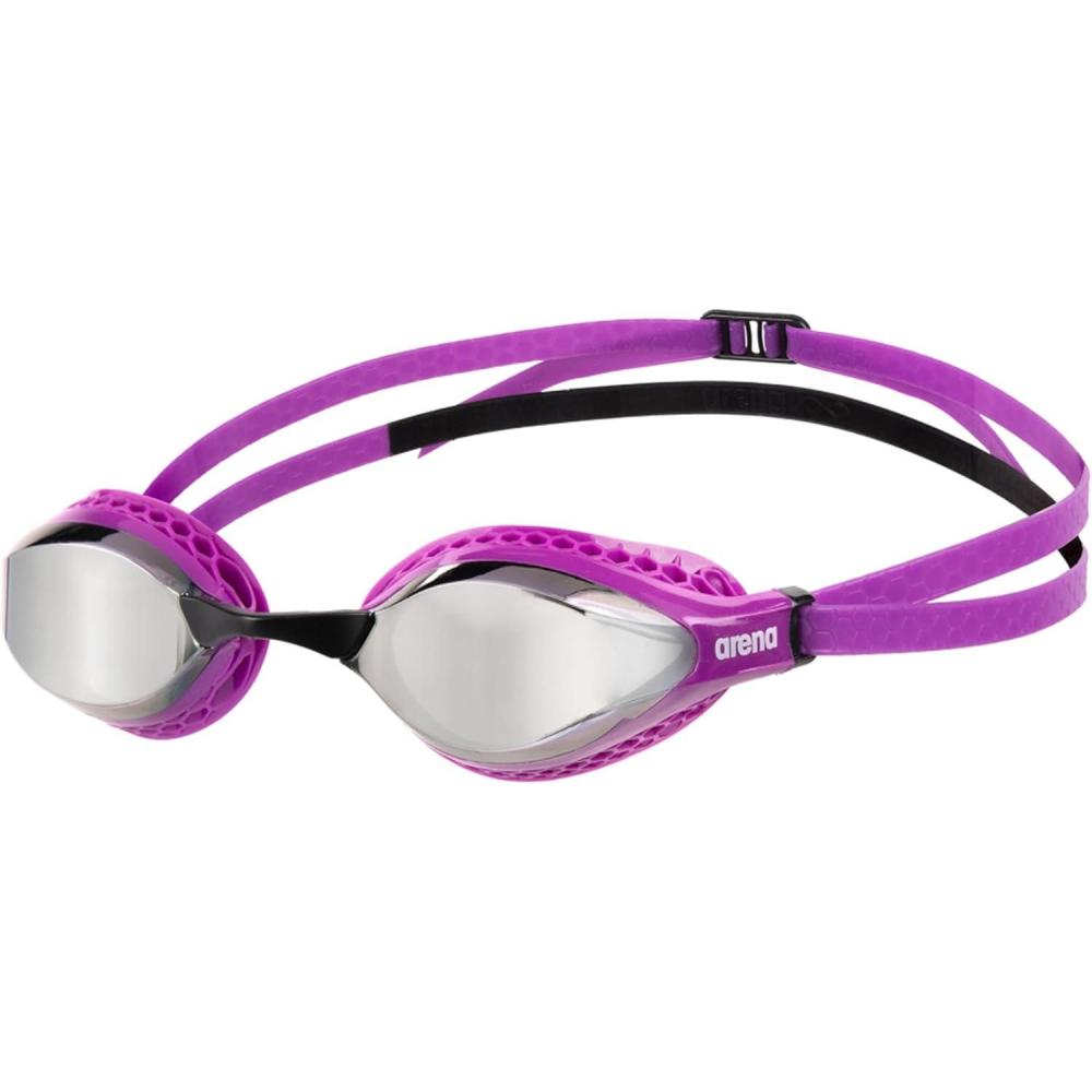 imageARENA Unisex Adult AirSpeed AntiFog Racing Swim Goggles for Men and Women Air Seals Technology for Superior ComfortSilverPurpleBlack