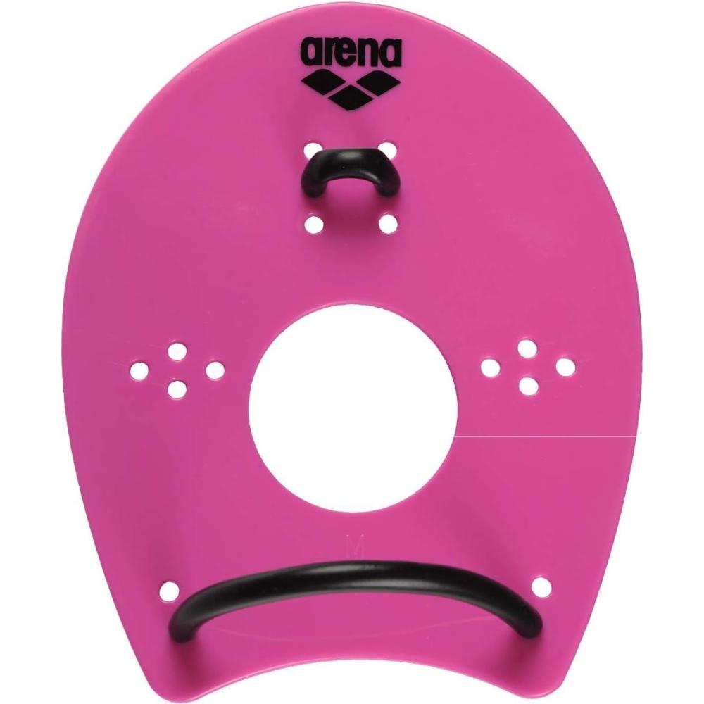imageARENA Unisex Adult Elite Swim Hand Paddle for Technique Training Pool Equipment for MenWomen Flat Design Adjustable FitPink  Black