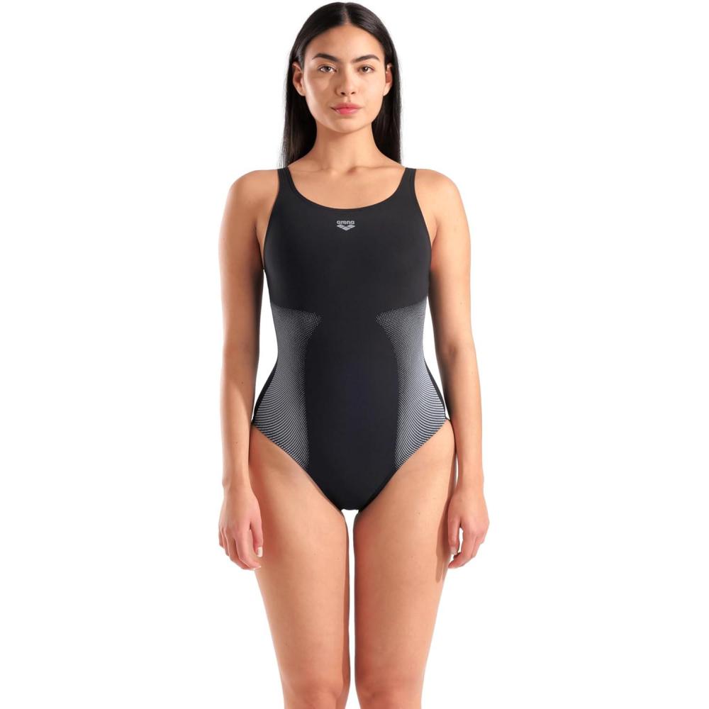 imageARENA Womens Carla Shapewear U Back B Cup One Piece Ladies Shaping SwimsuitBlackIce Multi