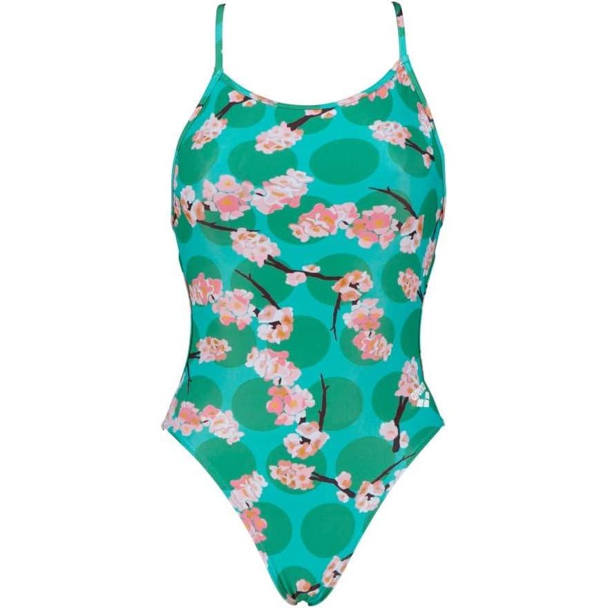 imageARENA Womens Crazy Zebras Lace Back One Piece Swim SuitPolka Cherry Green