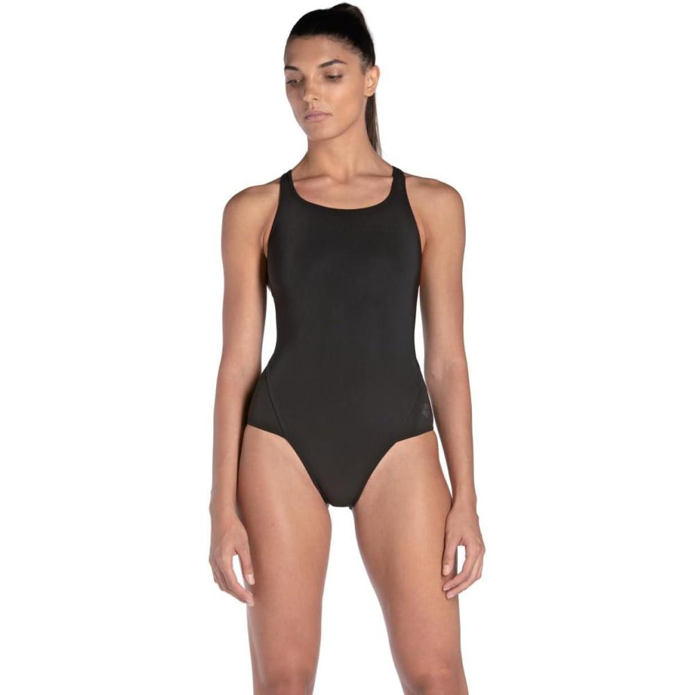 imageARENA Womens Feel Mesh Panel Power Back Athletic One Piece SwimsuitBlack