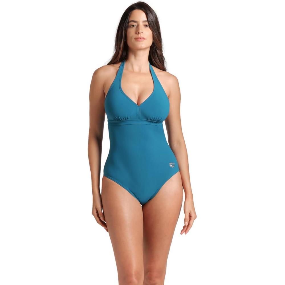 imageARENA Womens Shapewear Alessia CCup Swimsuit Ladies Shaping Suit Pool and BeachGreen Blue