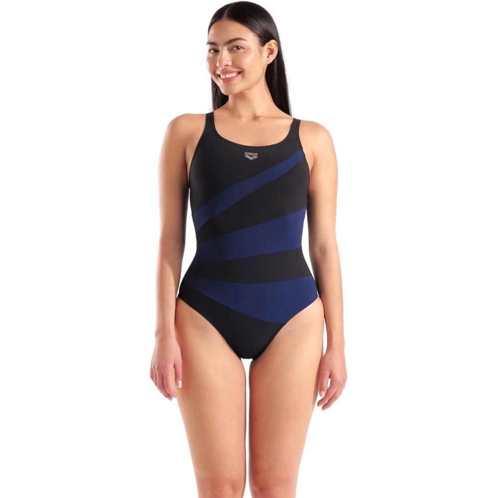 imageARENA Womens Shapewear Isabella BCup Ladies Tummy Control Shaping SwimsuitBlackNavy