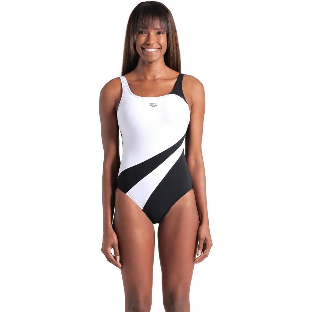 imageARENA Womens Shapewear Liliana CCup Swimsuit Tummy Control Ladies Bathing SuitBlackWhite