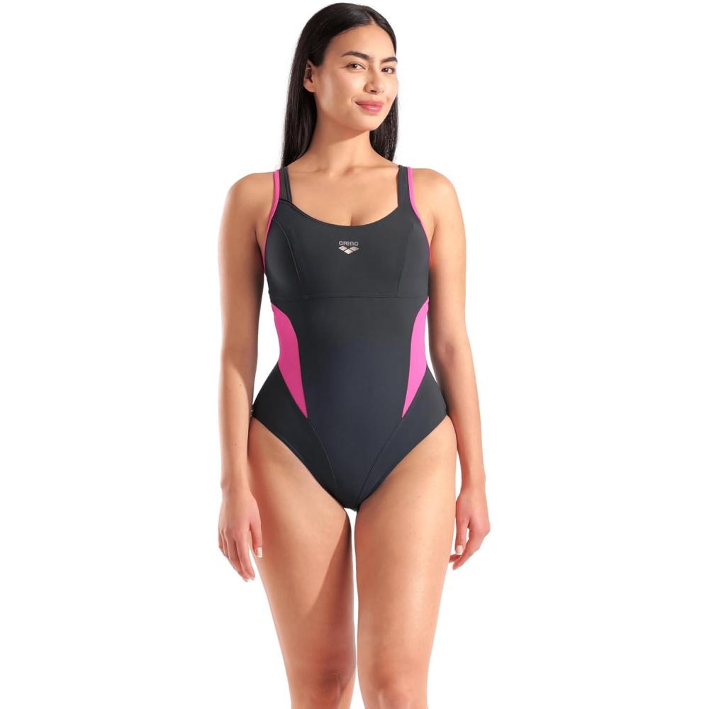 imageARENA Womens Shapewear Makimurax R CCup Ladies Tummy Control Shaping SwimsuitNight GrayFairy Rose