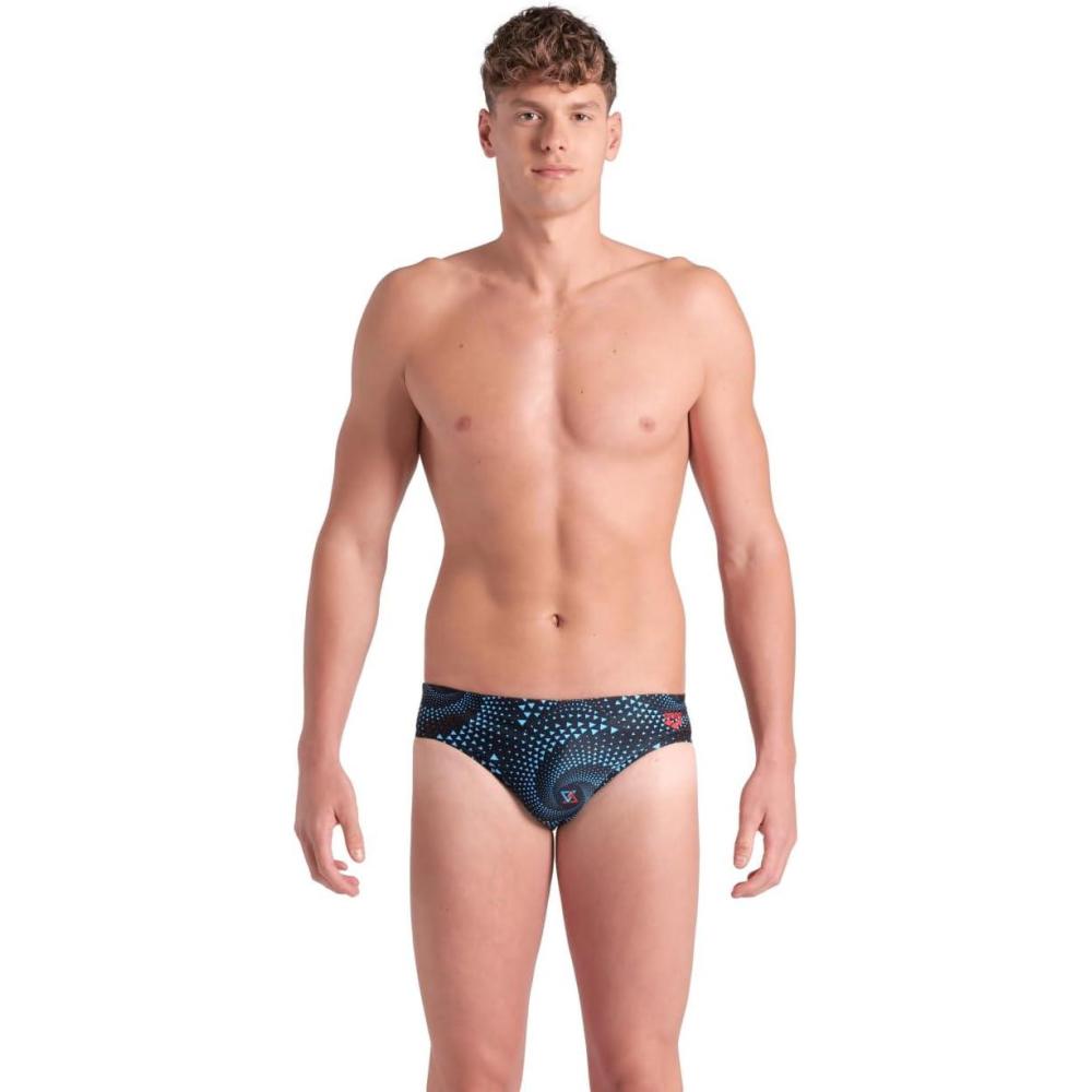 imageArena Mens Arena Fireflow Performance Mens Swim Brief Sports Training SwimsuitBlack Multi