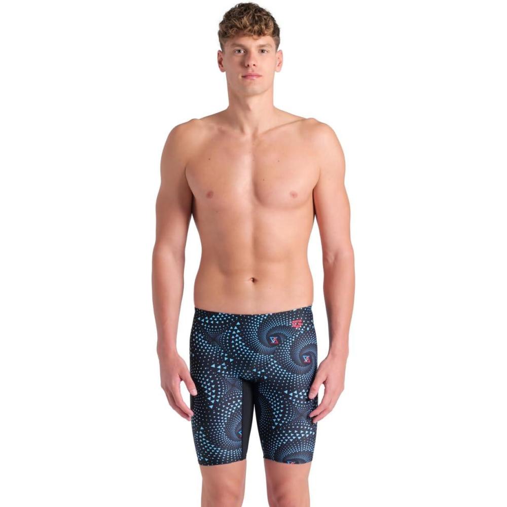 imageArena Mens Arena Fireflow Performance Mens Swim Jammer Sports KneeLength SwimsuitBlackBlack Multi